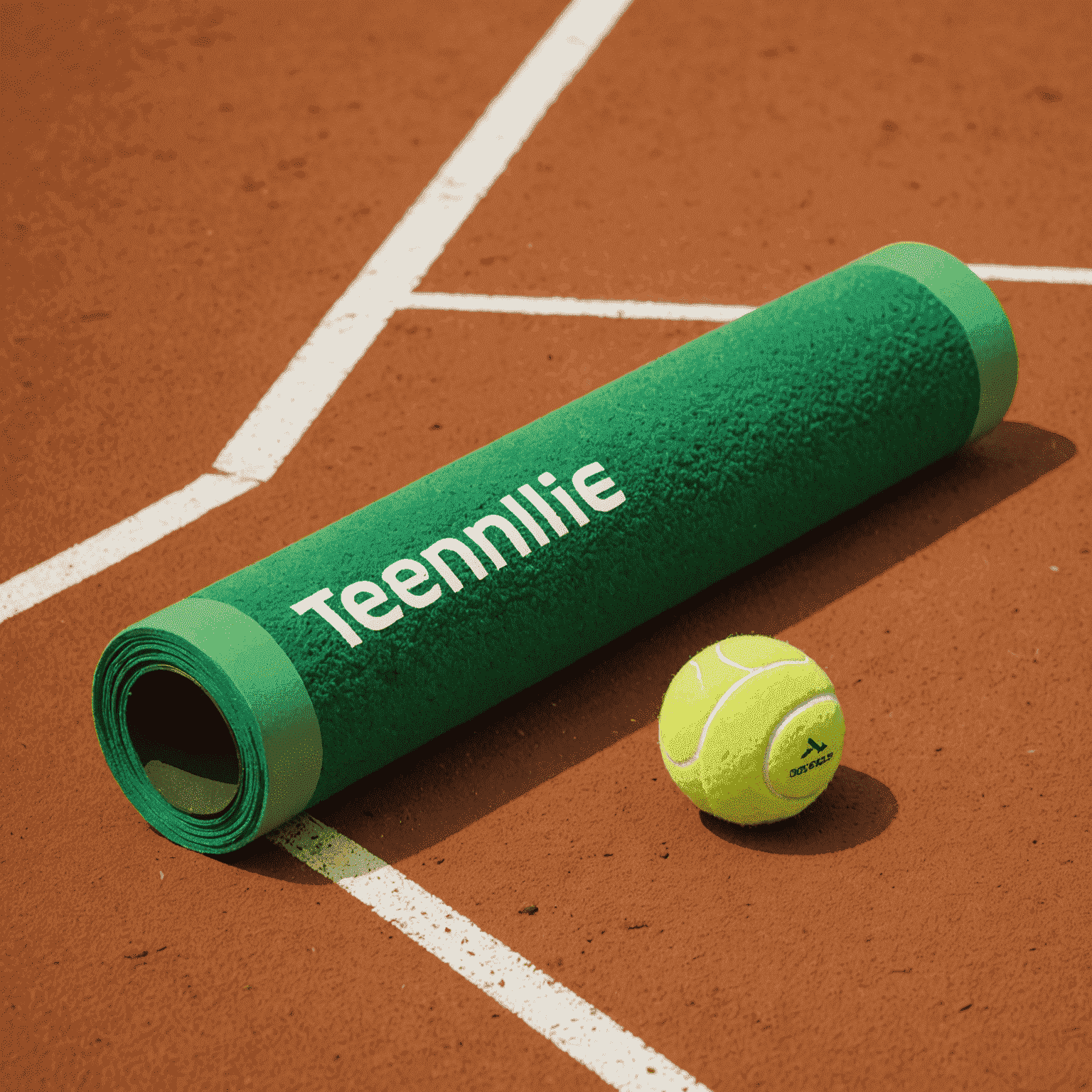 Grip de tenis de culoare verde, cu textura aderenta si logo-ul TennisElite